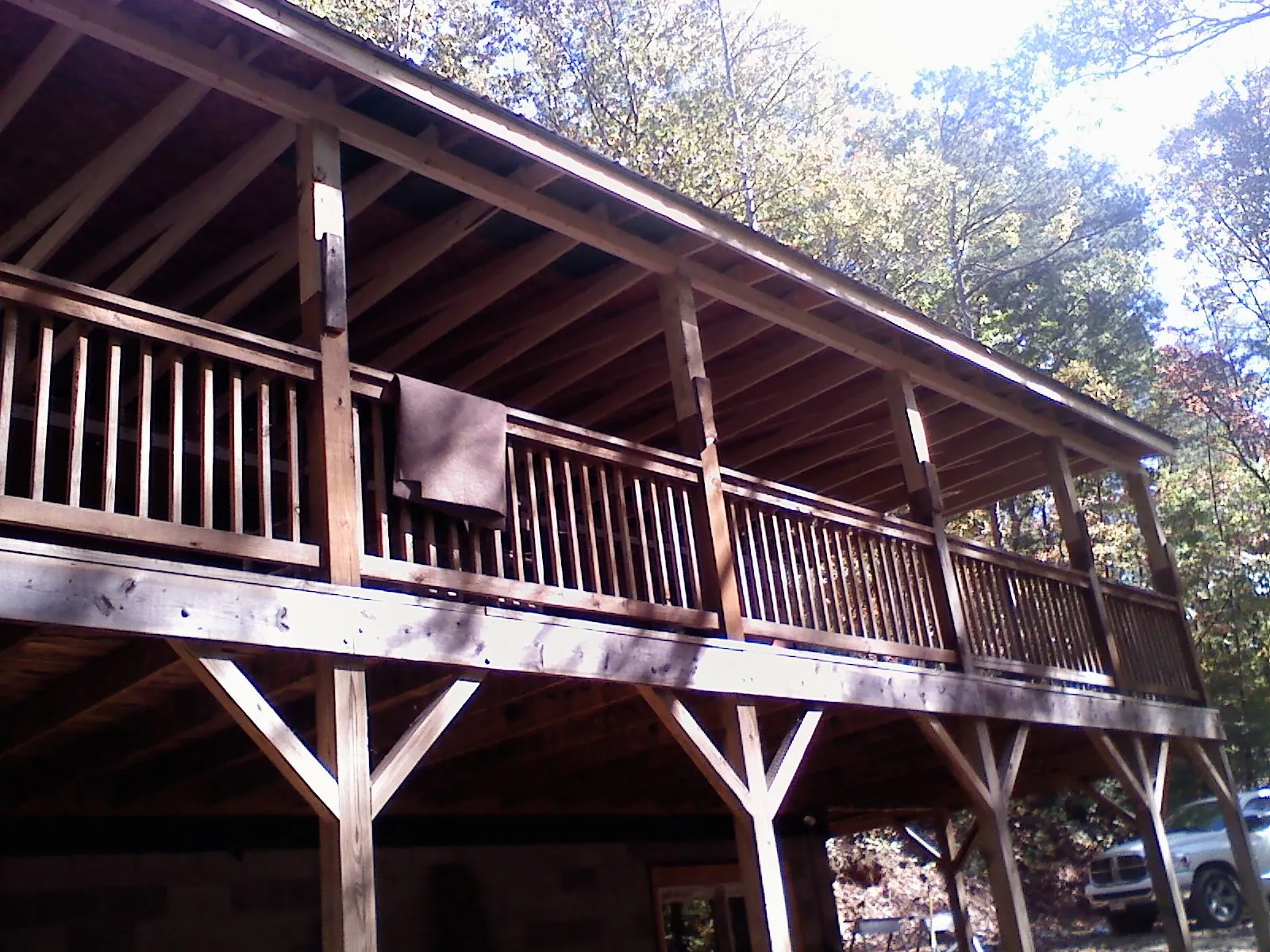 Timber framing under a new elevated porch and deck — Roof Leak Repair in North Apollo by Roofing Brothers
